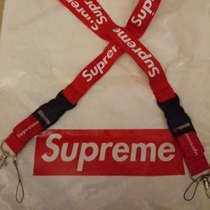 2 Supreme lanyards and bag